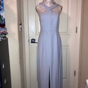 Blue Slit Long Formal Dress